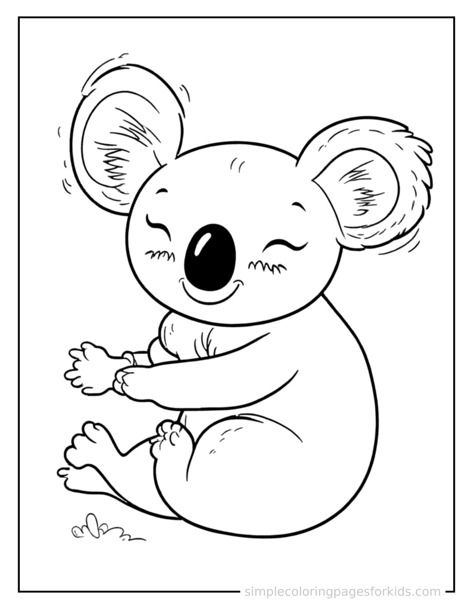Sleepy Koala Coloring Page
