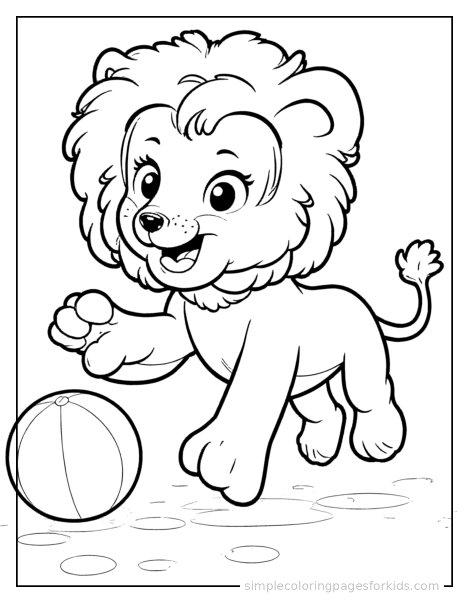 Printable lion coloring page for kids