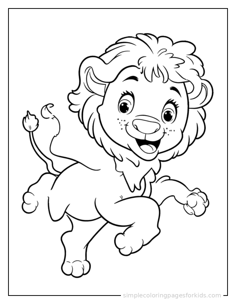 Printable lion coloring page for kids
