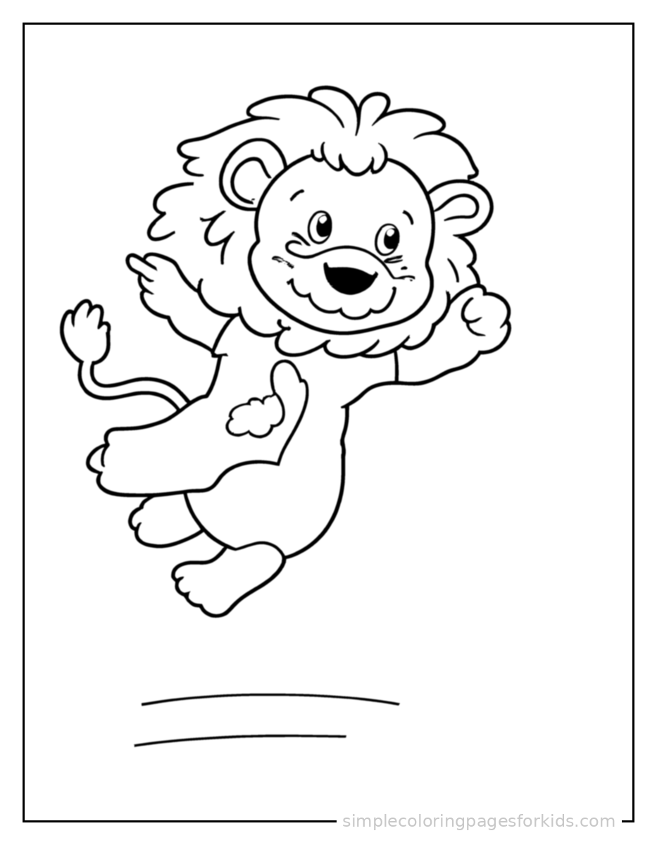 Printable lion coloring page for kids