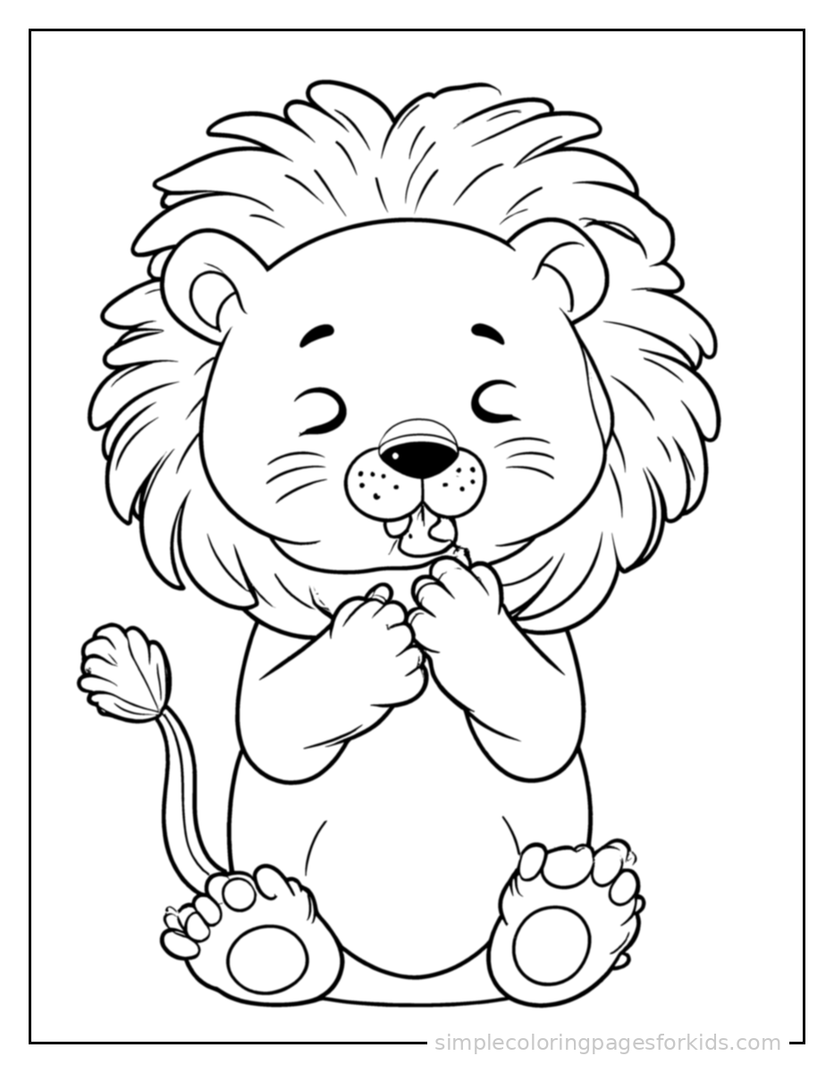 Printable lion coloring page for kids