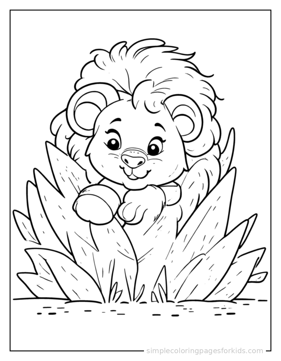 Printable lion coloring page for kids