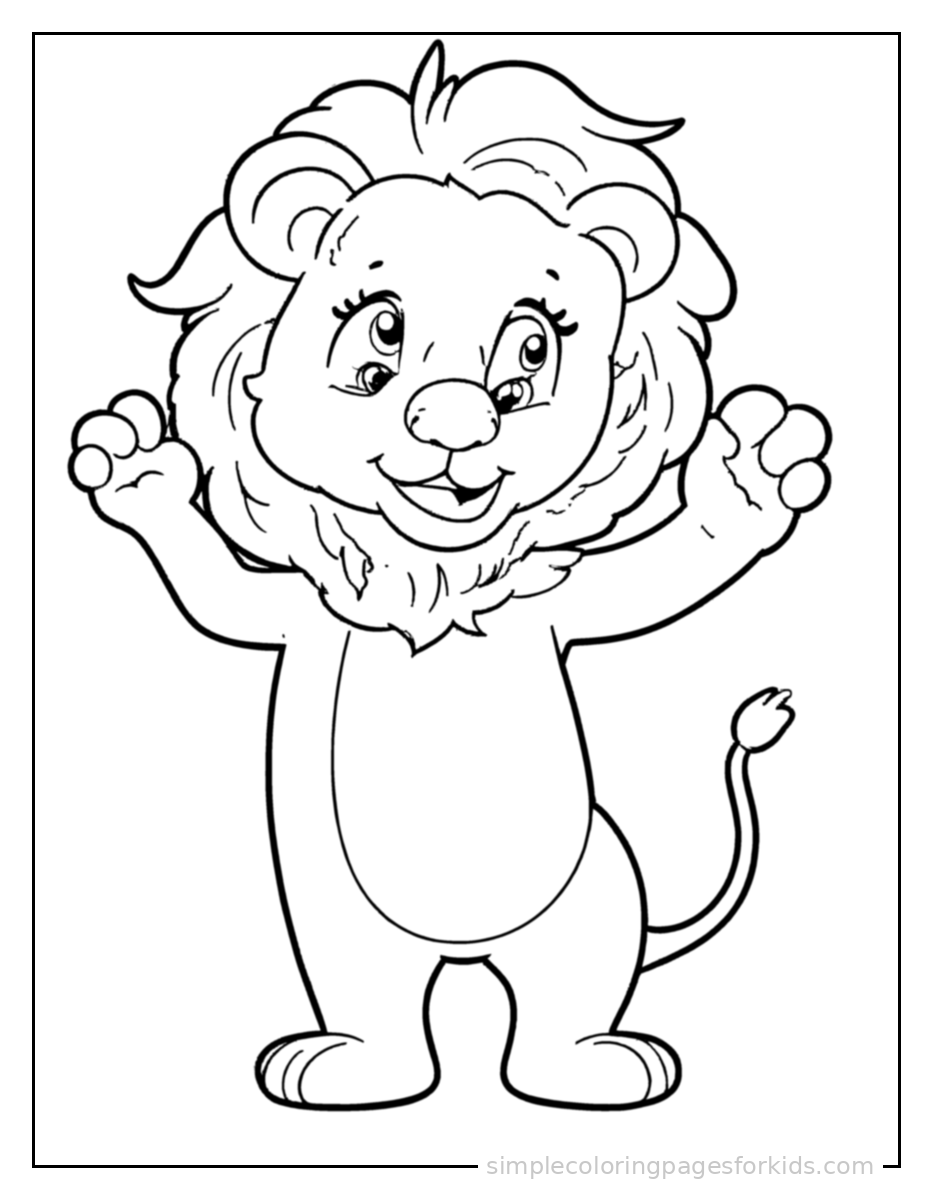 Printable lion coloring page for kids