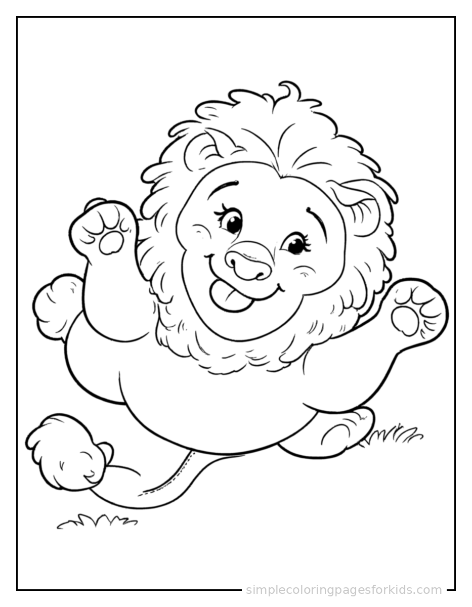 Printable lion coloring page for kids