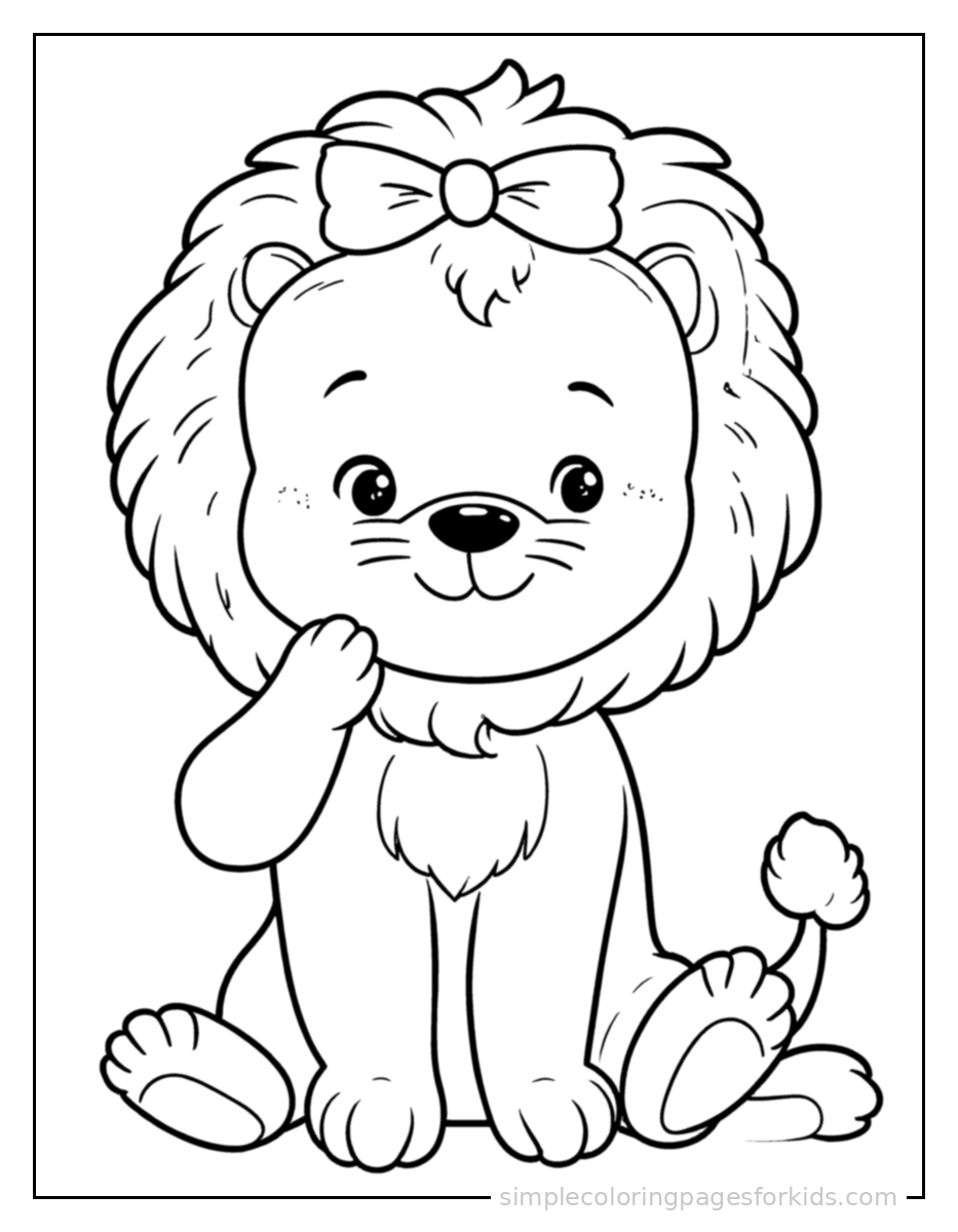 Printable lion coloring page for kids