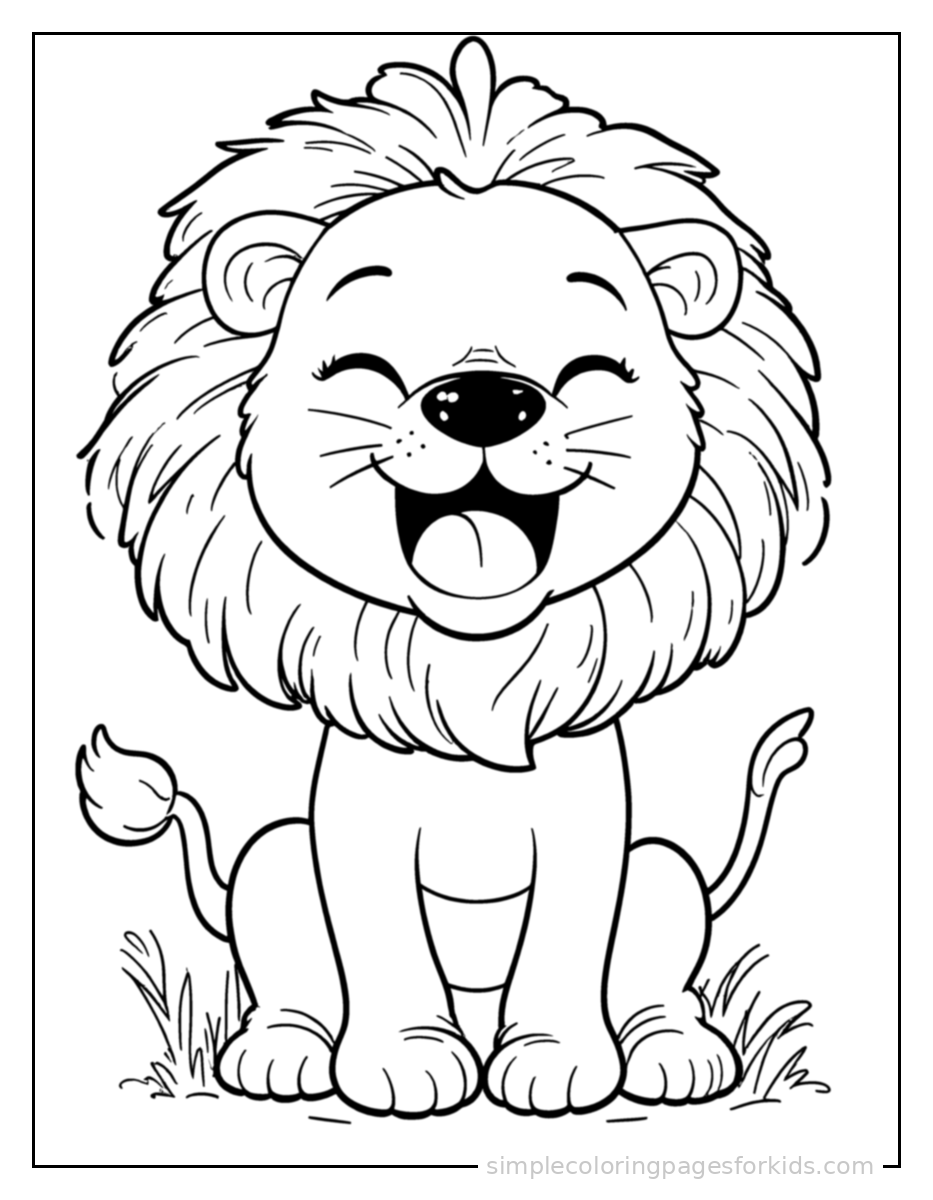 Printable lion coloring page for kids