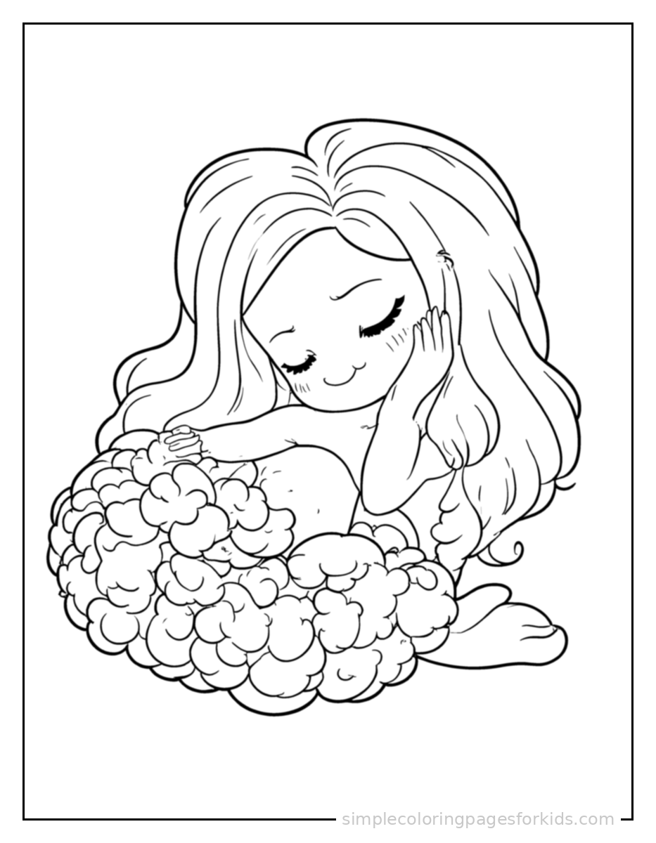 Printable mermaid coloring page for kids