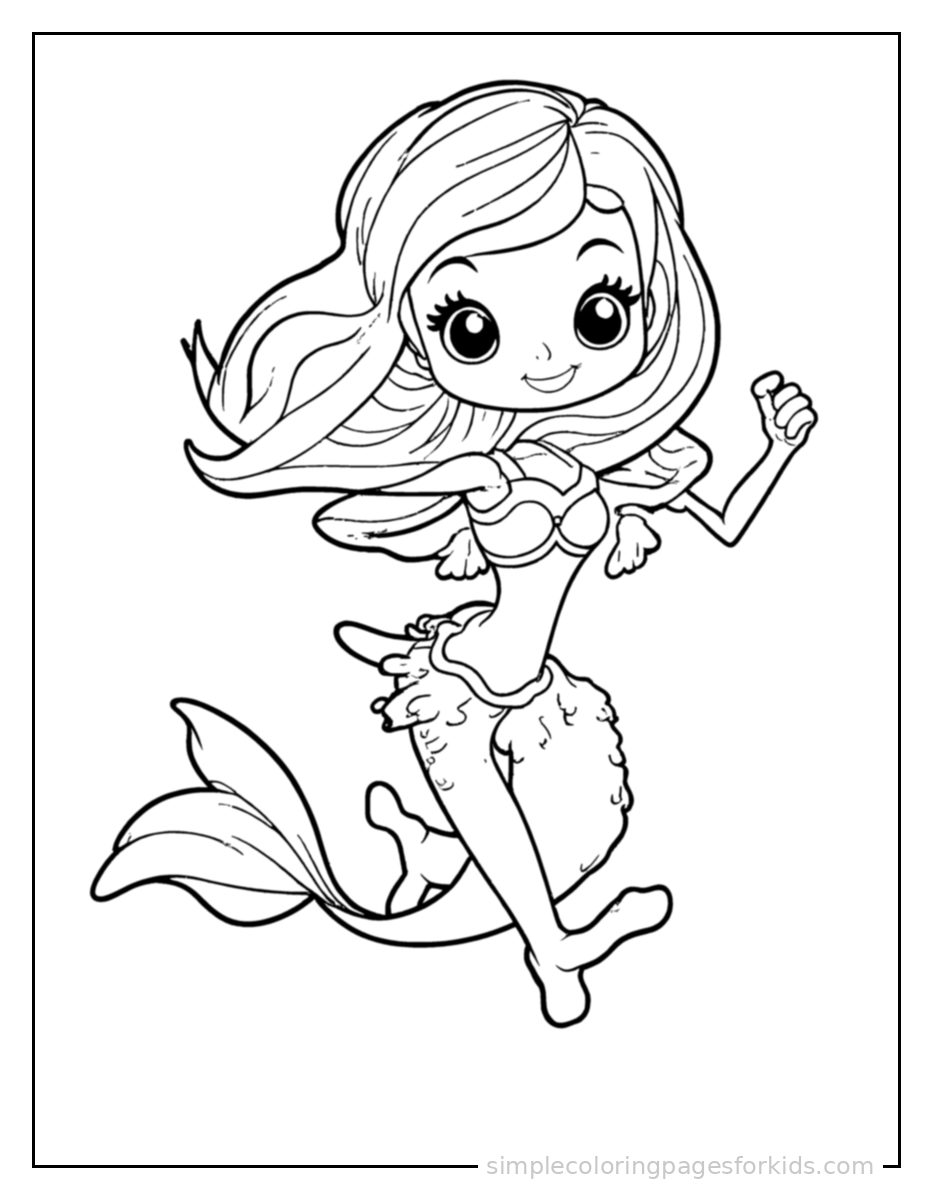 Printable mermaid coloring page for kids