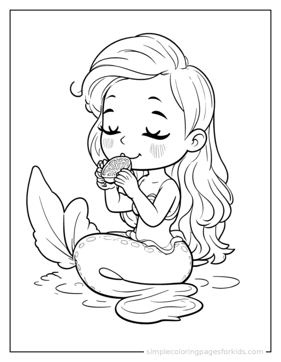 Printable mermaid coloring page for kids