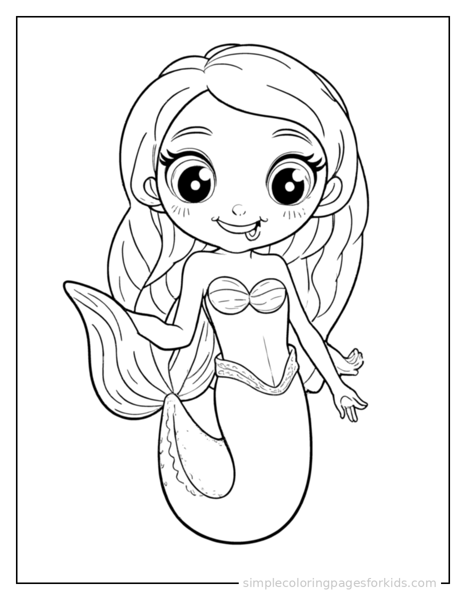 Printable mermaid coloring page for kids