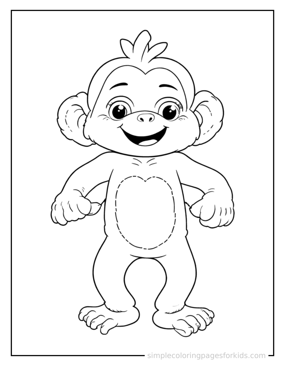 Proud Monkey Coloring Page