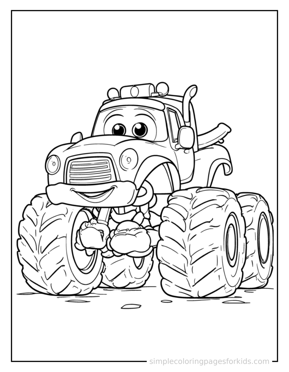 Resting Monster Truck Coloring Page