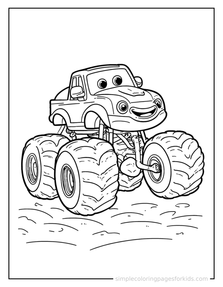 Bouncing Monster Truck Coloring Page