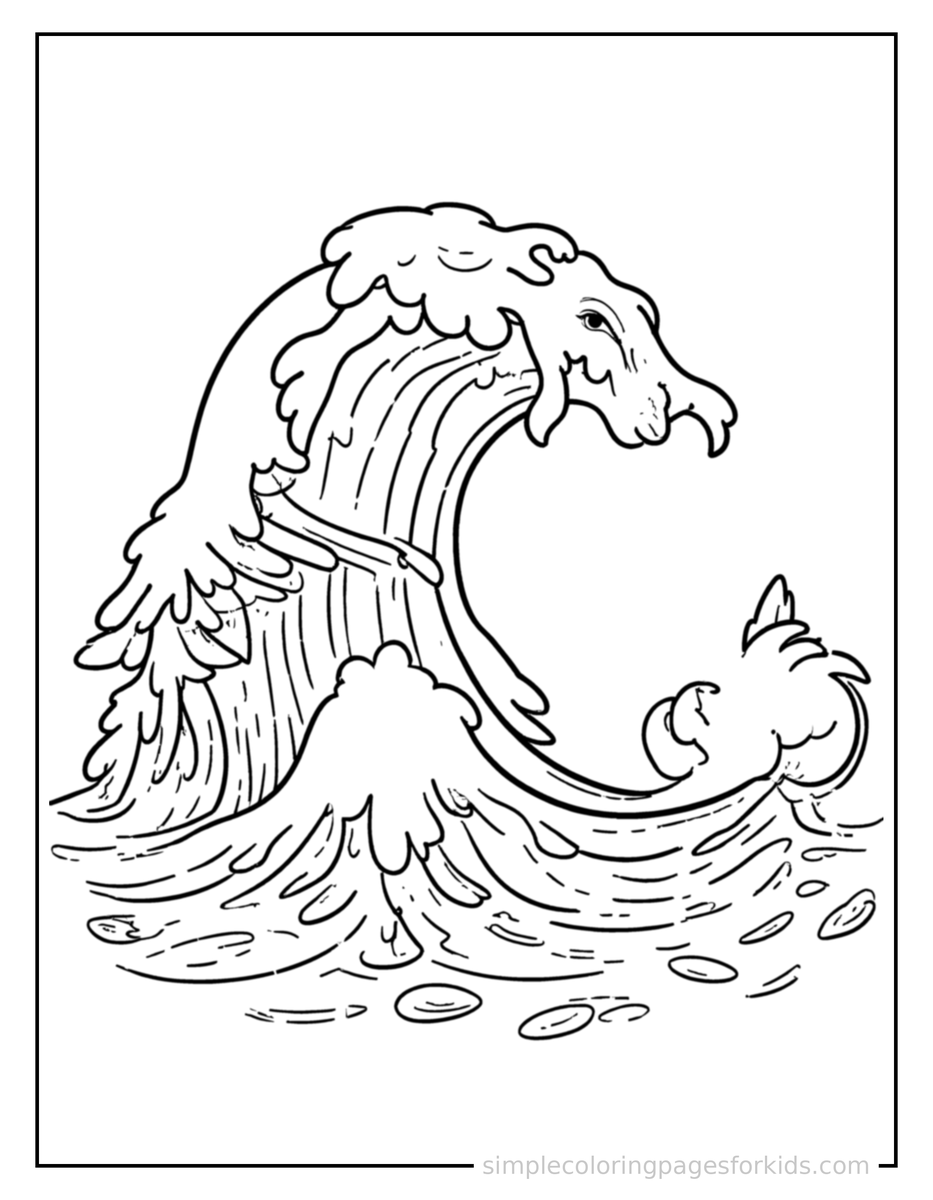 Waving (4) Ocean Wave Coloring Page