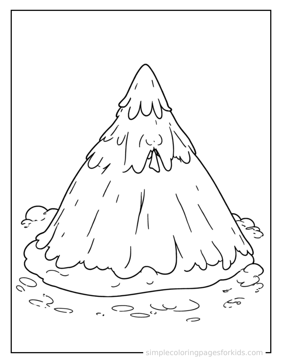 Coloring Scene 4 Mountain Peak Coloring Page