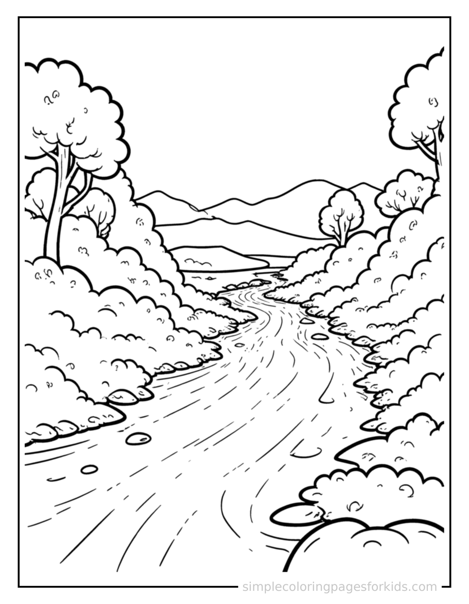 Winding River Coloring Pages