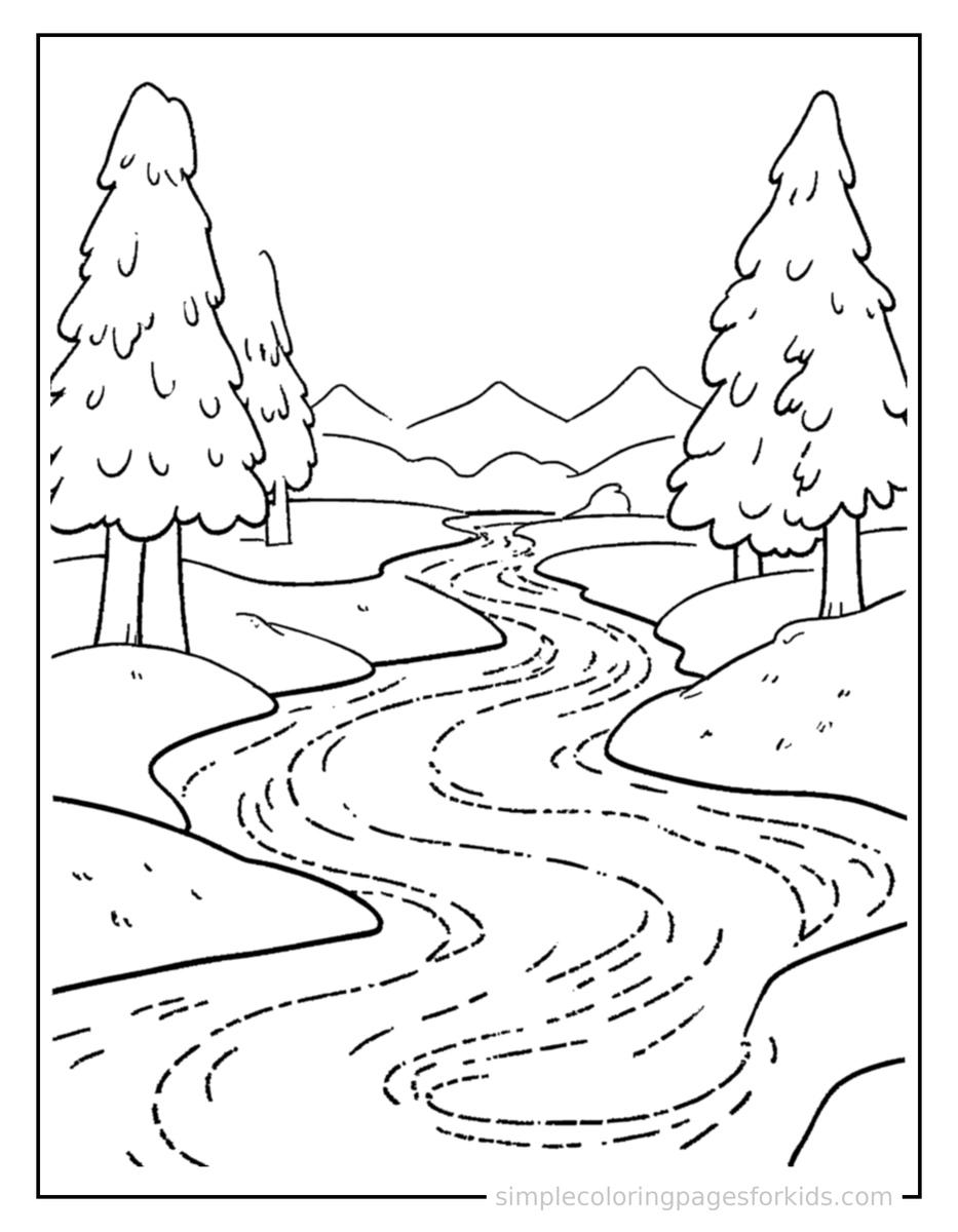 Winding (2) Winding River Coloring Page