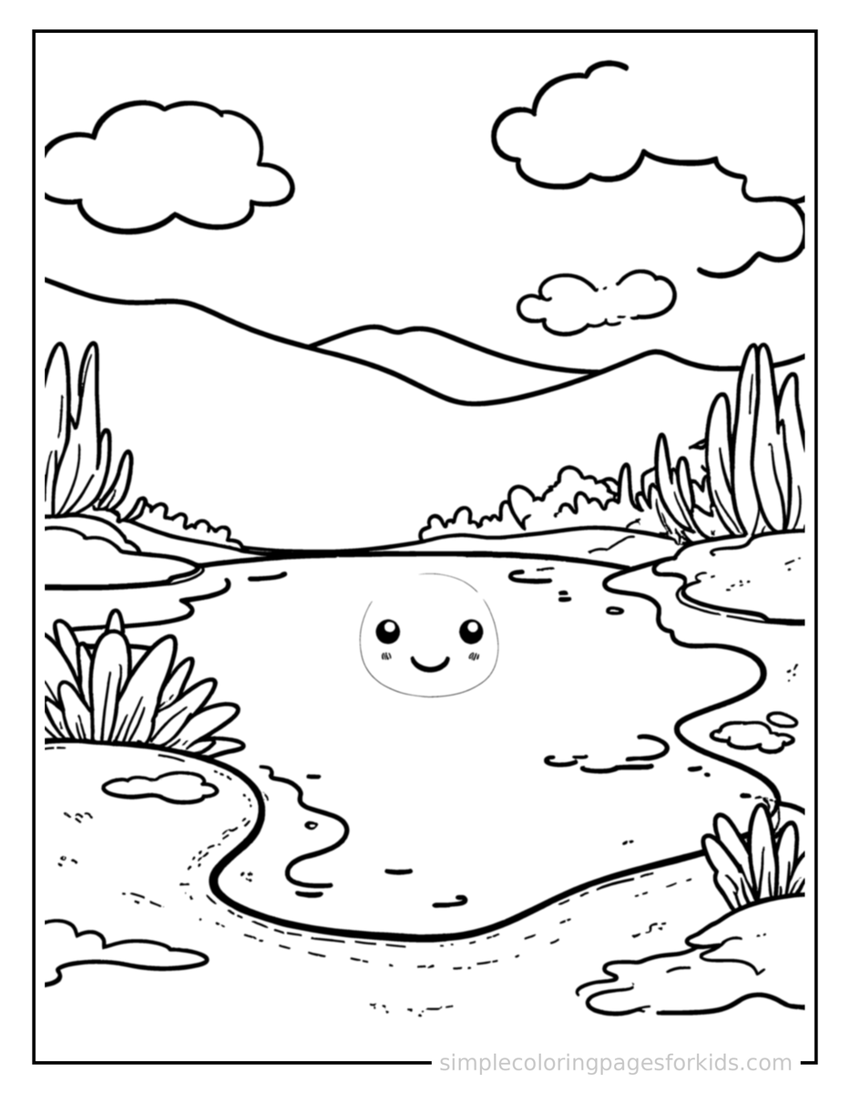 Calm Lake Coloring Pages