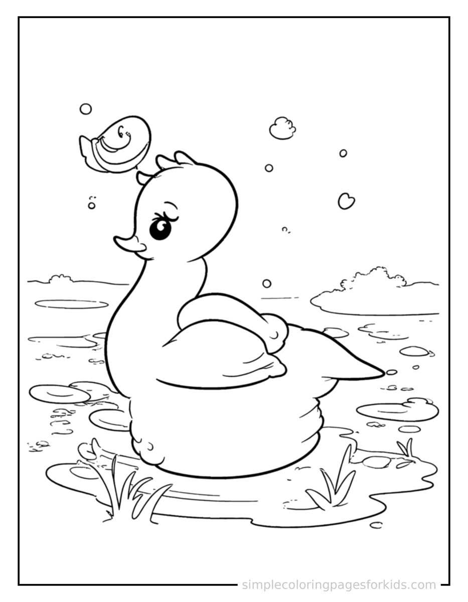 Coloring Scene 4 Calm Lake Coloring Page