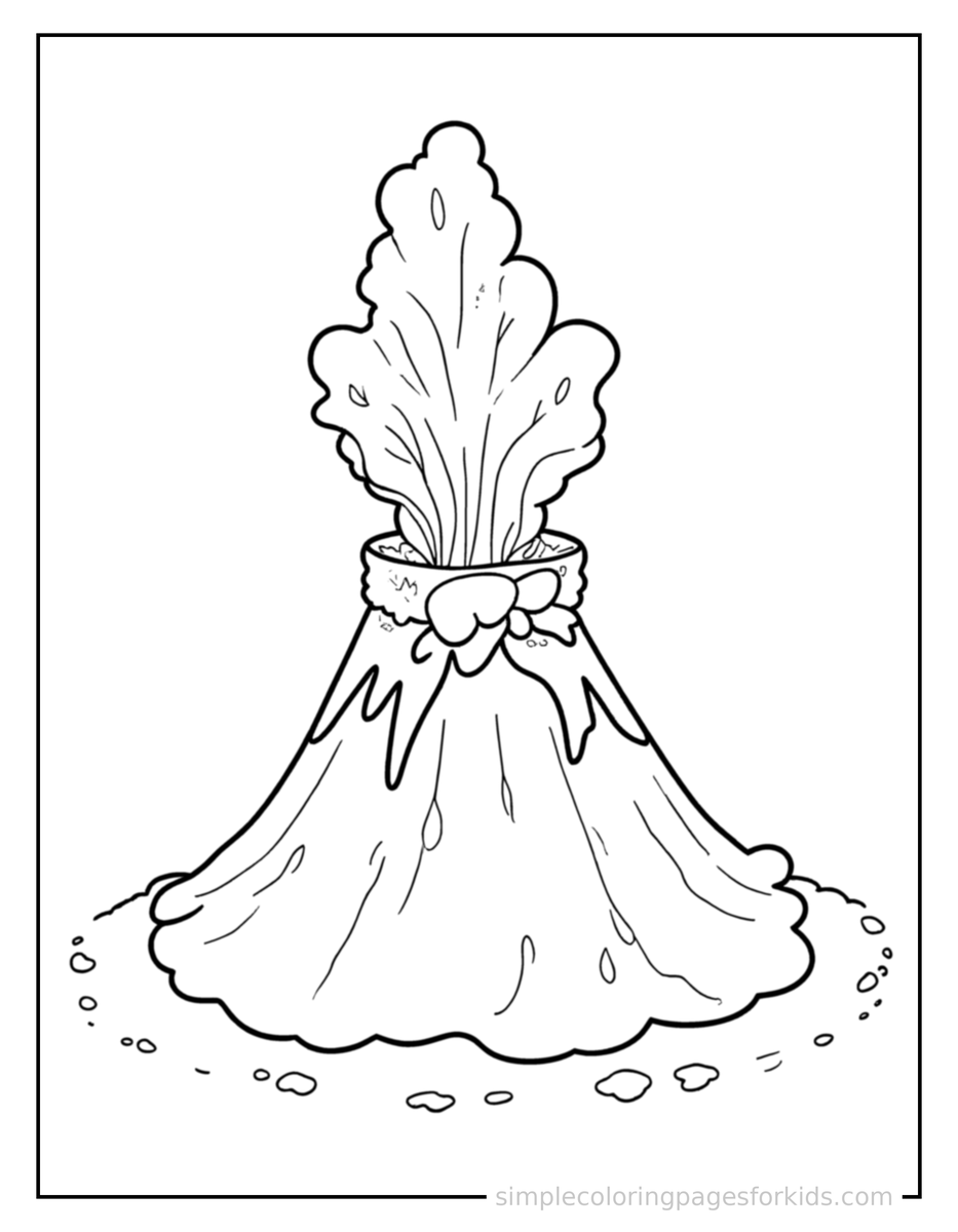 Erupting (2) Erupting Volcano Coloring Page