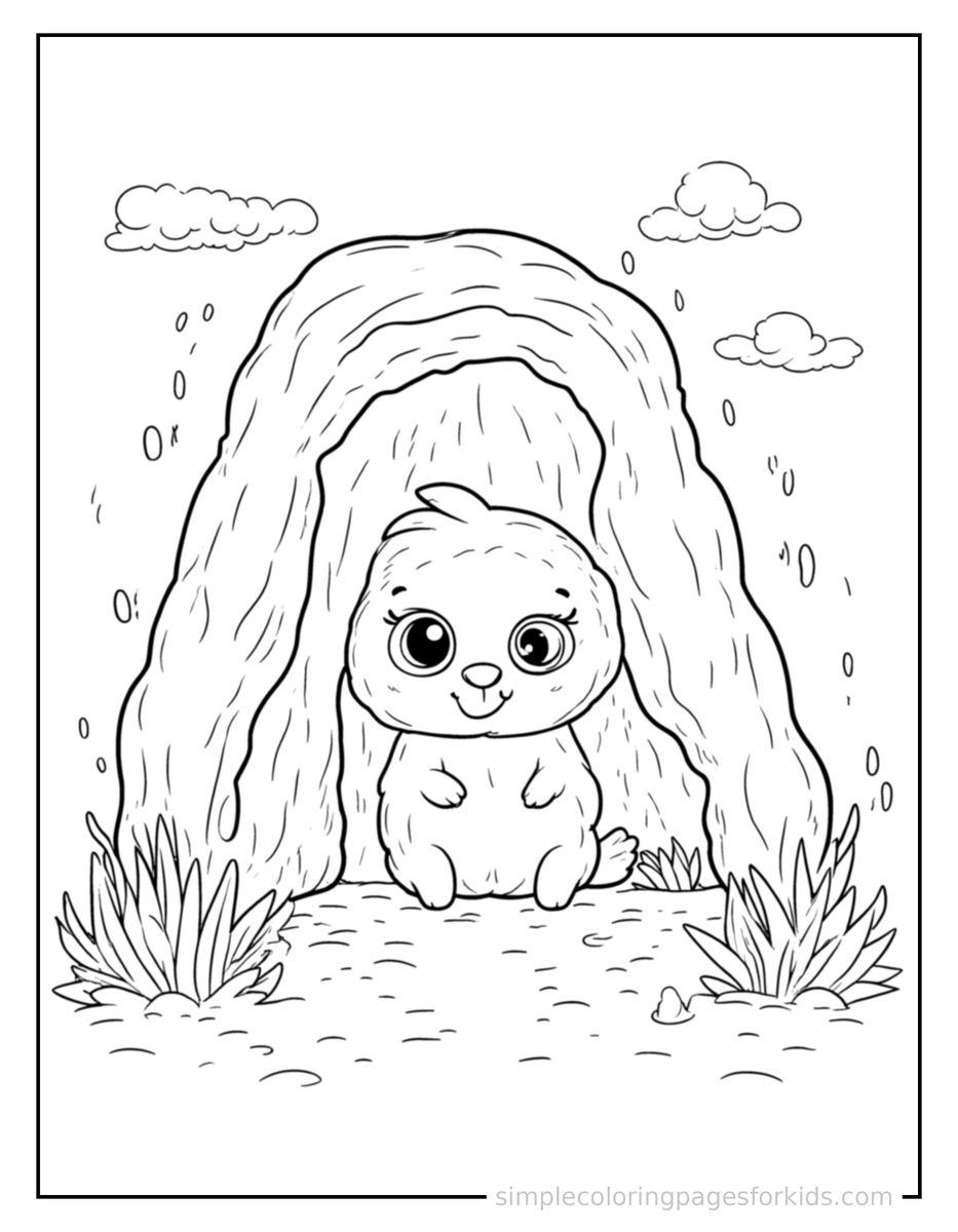Mysterious Cave Coloring Pages