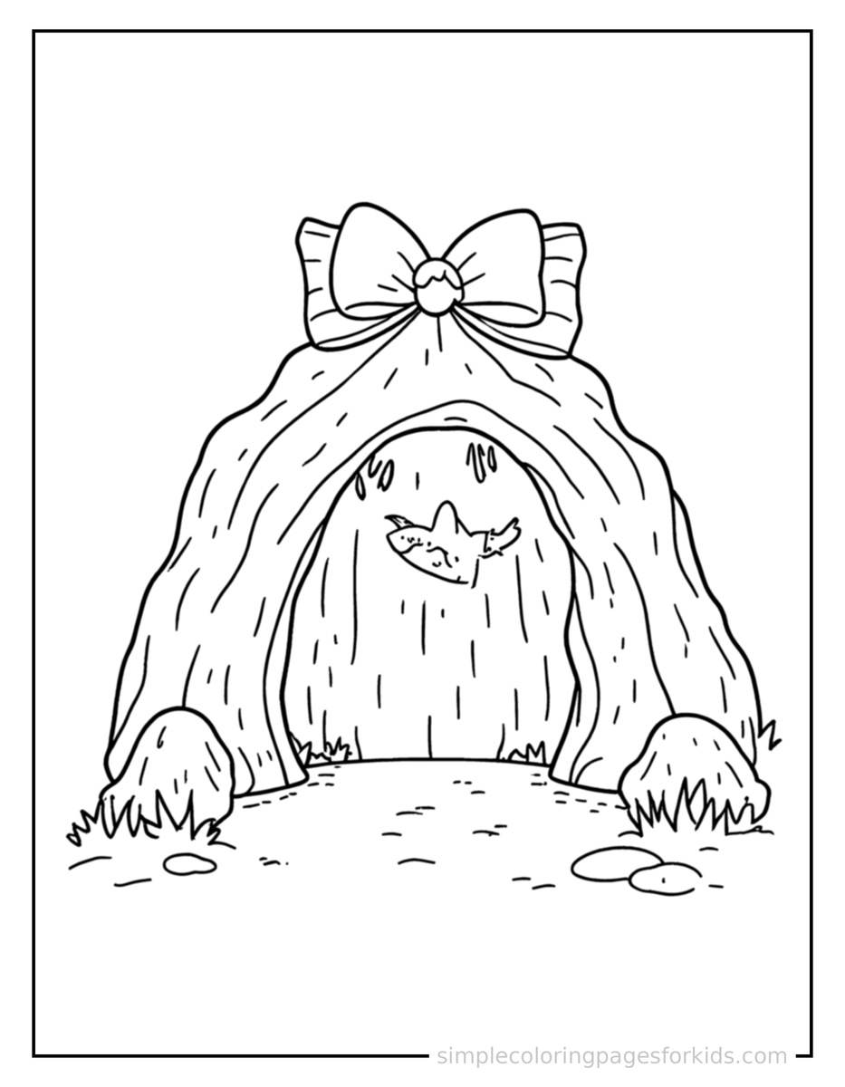 Coloring Scene 4 Mysterious Cave Coloring Page