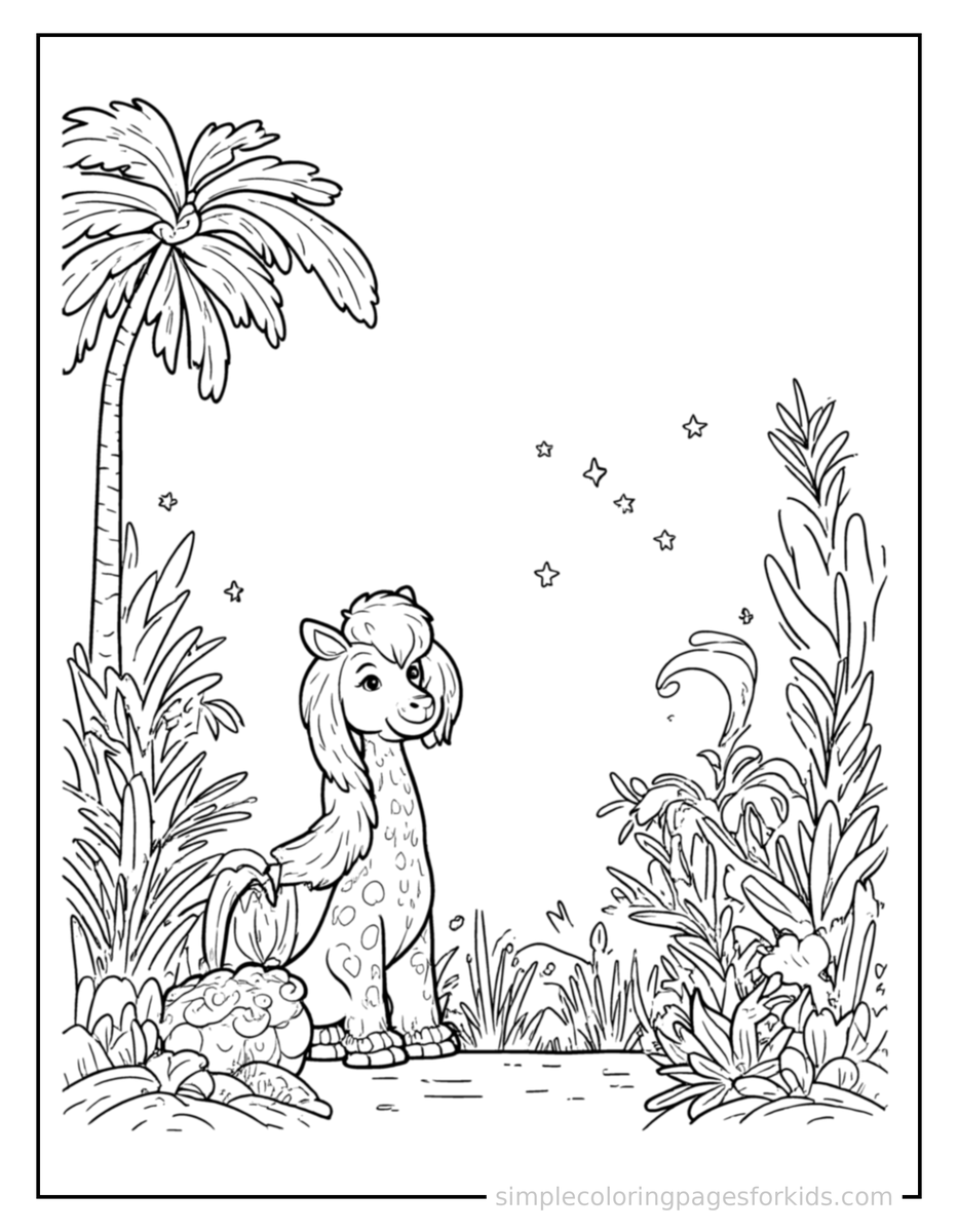 Sparkling Lush Jungle Coloring Page