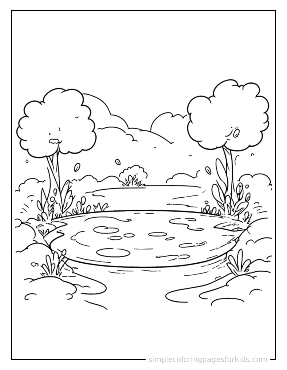 Quiet Pond Coloring Pages