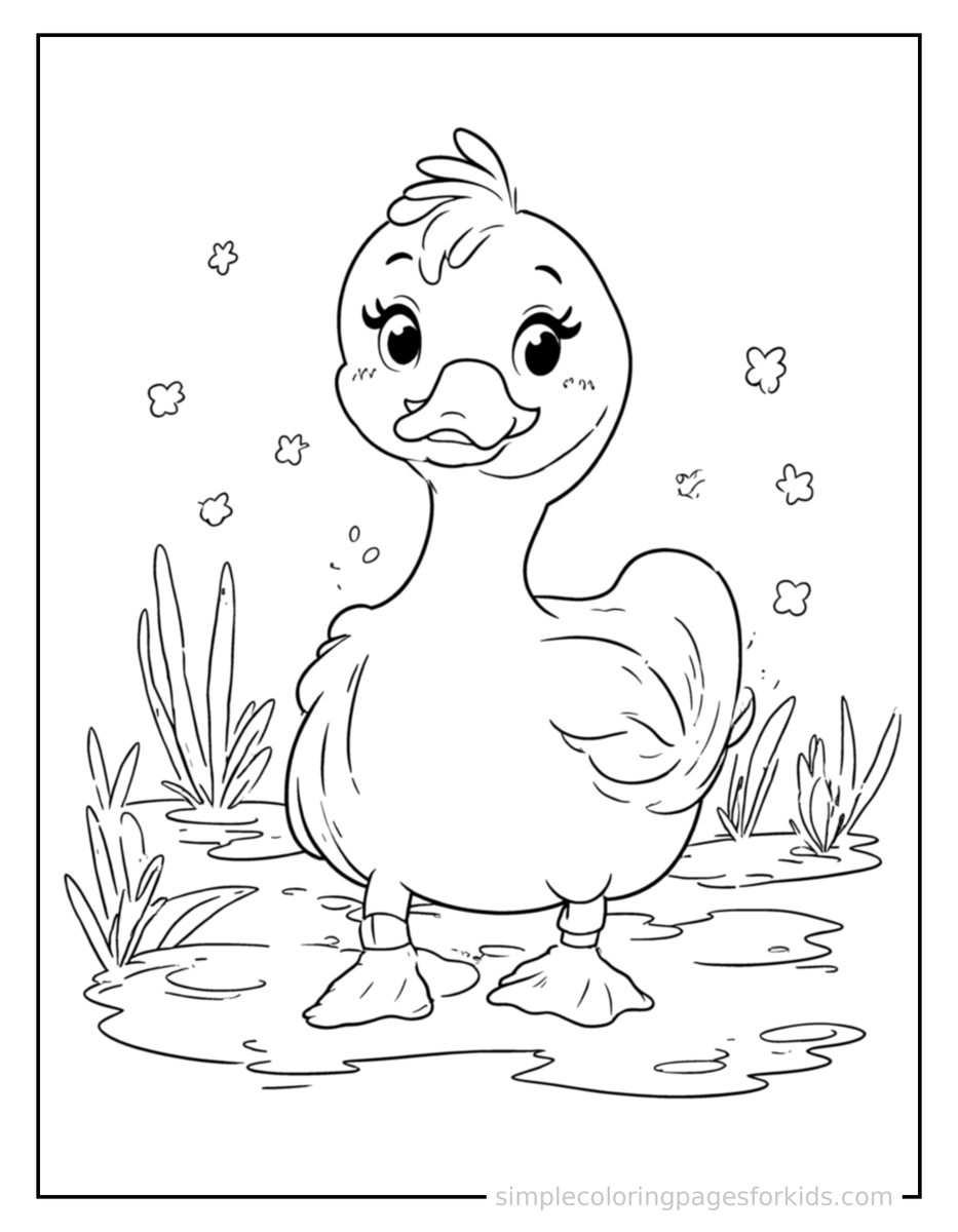 Coloring Scene 4 Quiet Pond Coloring Page