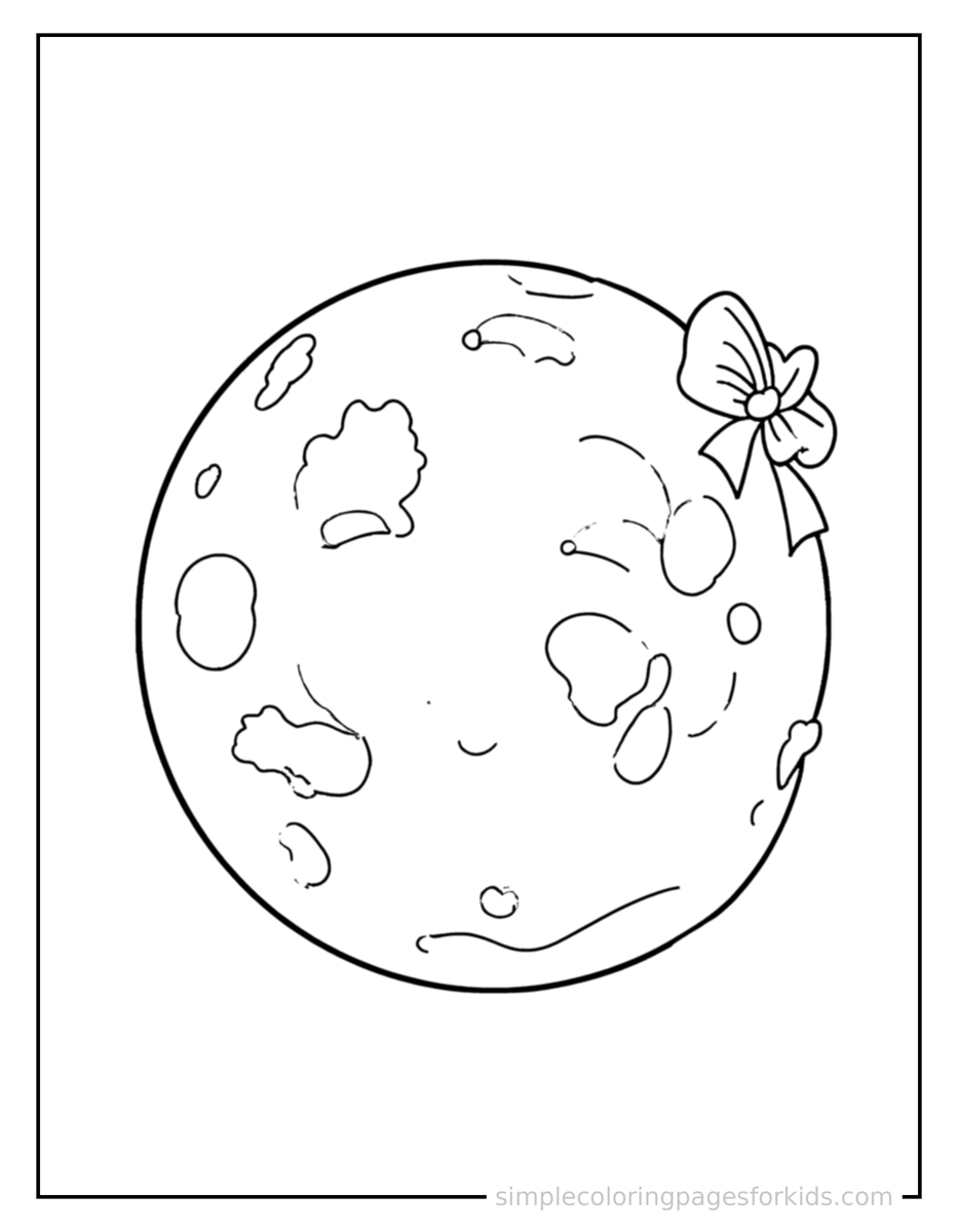 Coloring Scene 4 Moon Showing Its Phases Coloring Page