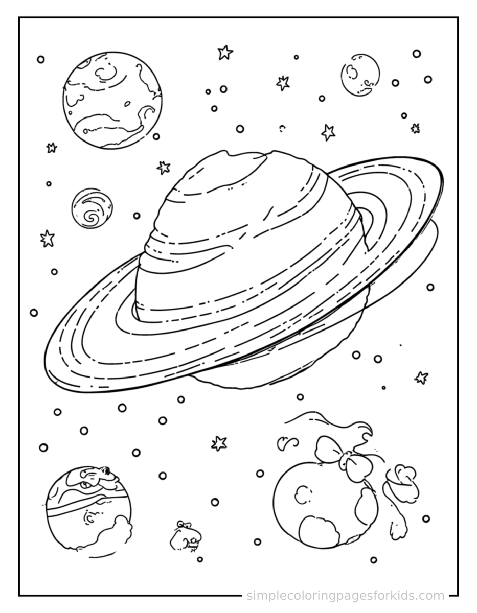 Coloring Scene 4 Solar System With Planets Coloring Page