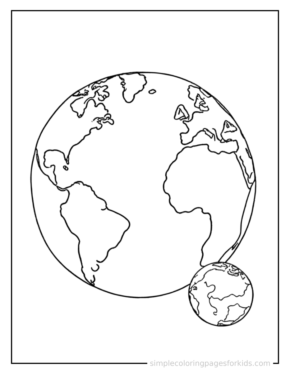 Coloring Scene 3 Planet Earth Coloring Page