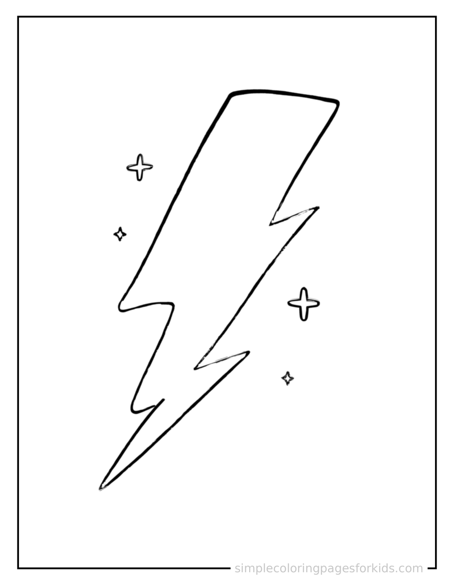 Sparkling Lightning Bolt Coloring Page