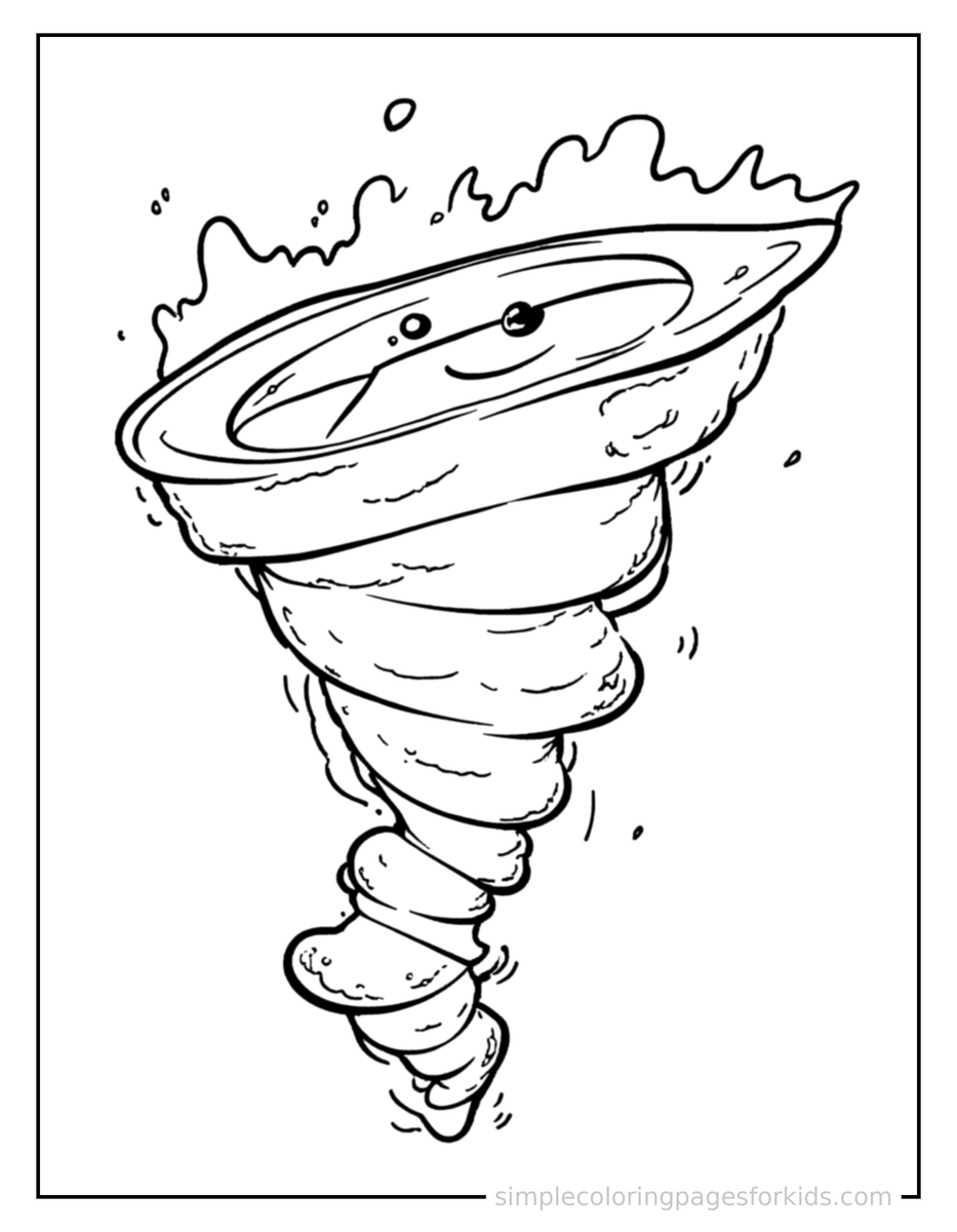 Spinning Tornado Coloring Pages