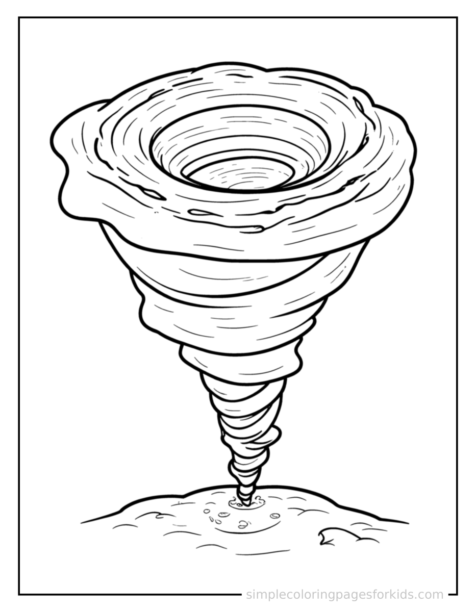 Spinning Tornado Coloring Page