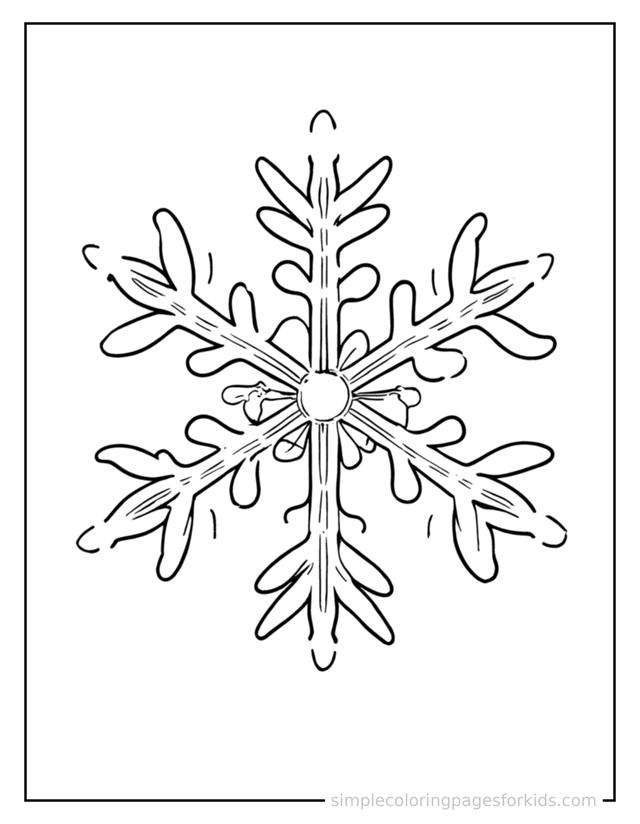 Coloring Scene 3 Detailed Snowflake Coloring Page