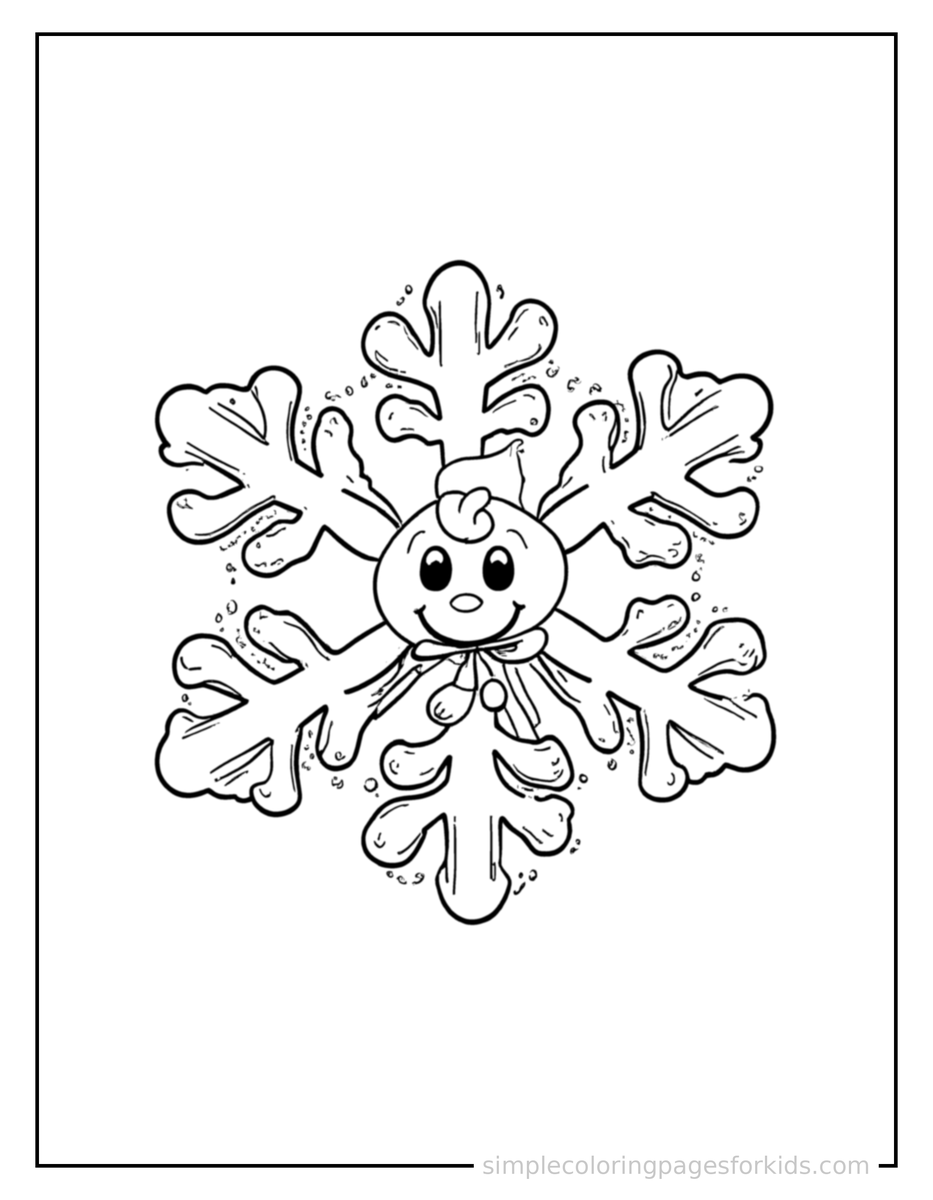 Coloring Scene 4 Detailed Snowflake Coloring Page