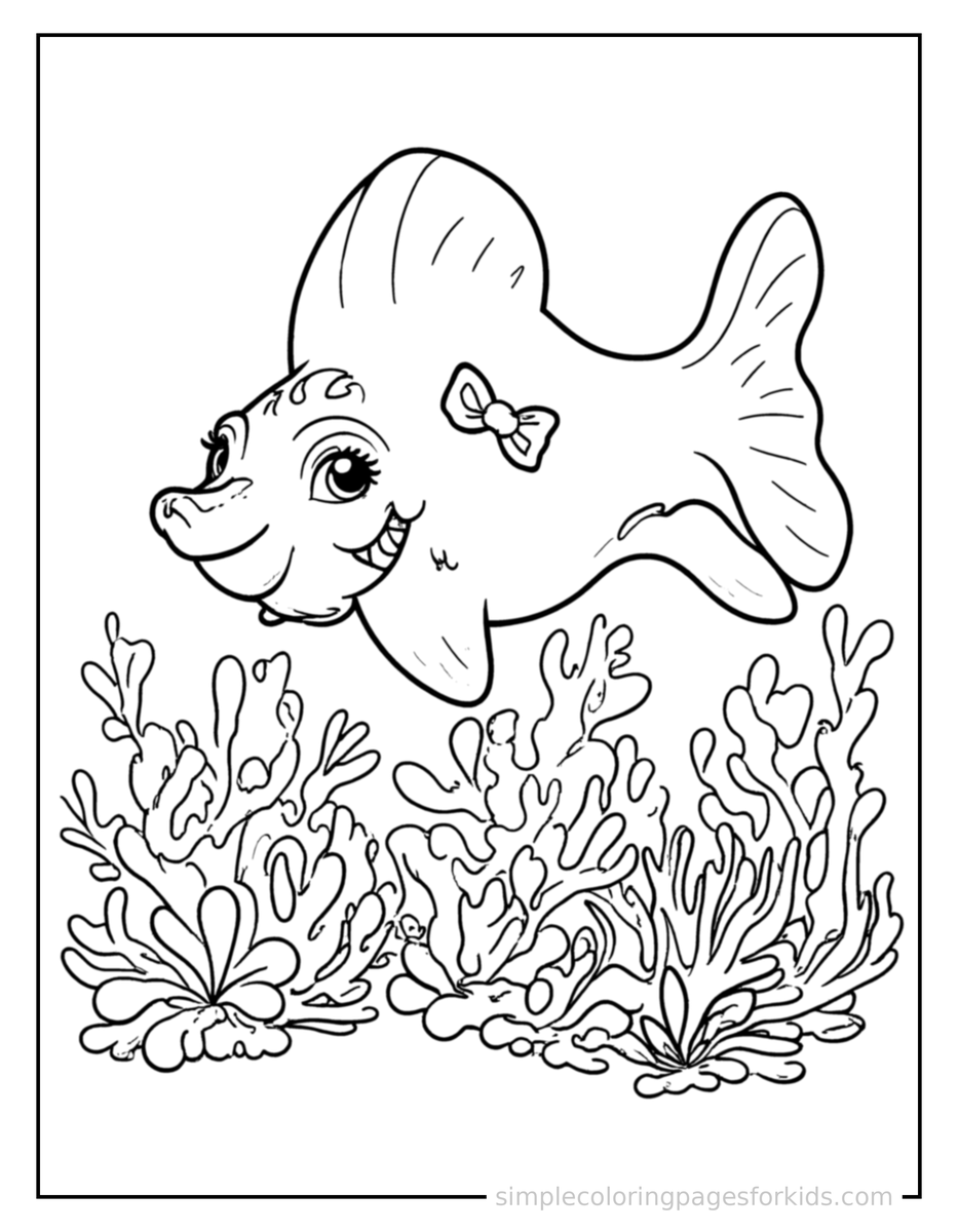 Coloring Scene 4 Colorful Coral Reef Coloring Page