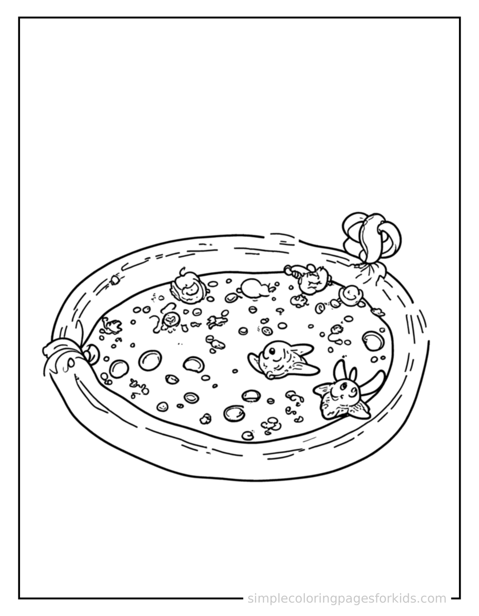 Coloring Scene 4 Tide Pool With Small Sea Creatures Coloring Page