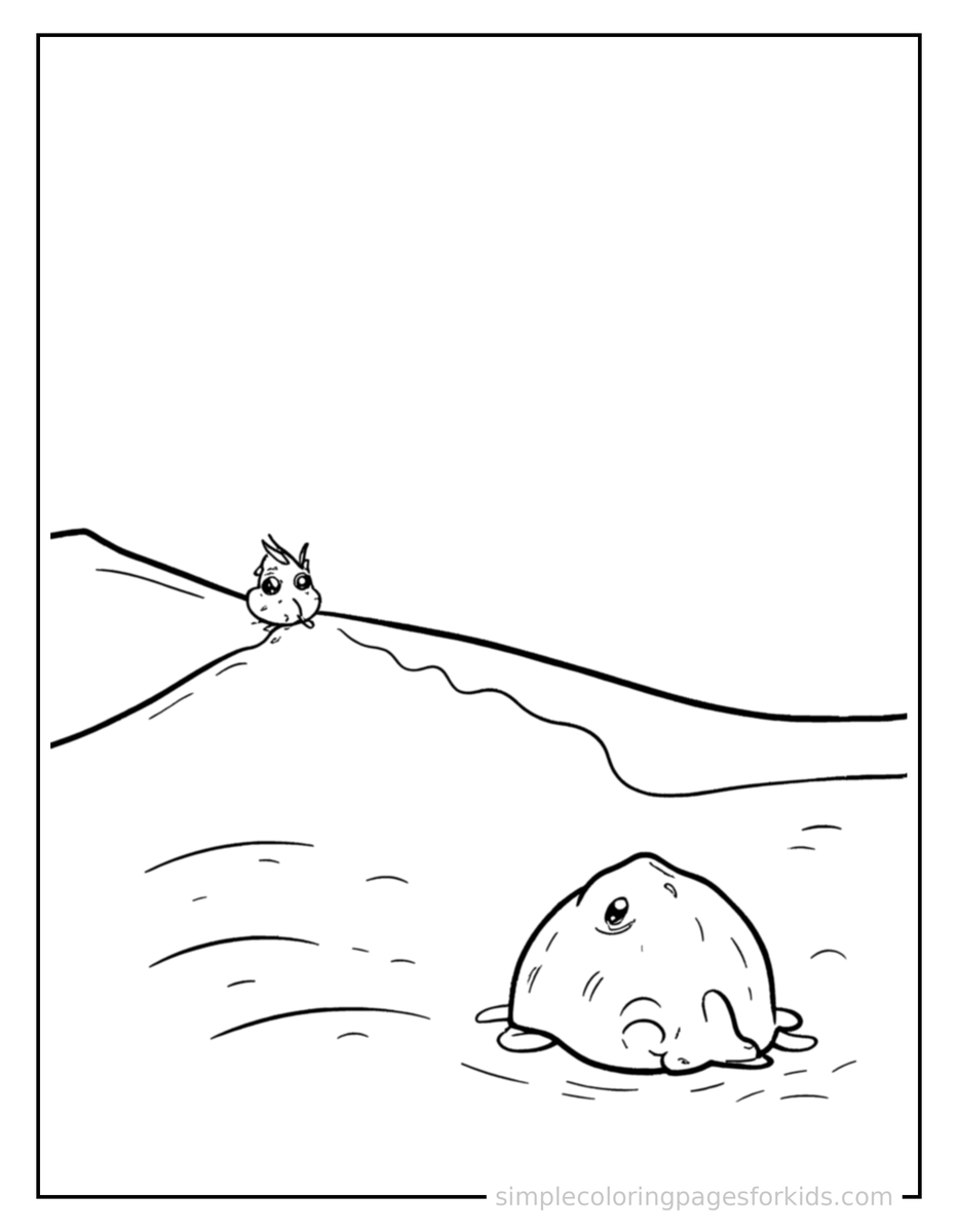 Coloring Scene 3 Sand Dunes Coloring Page