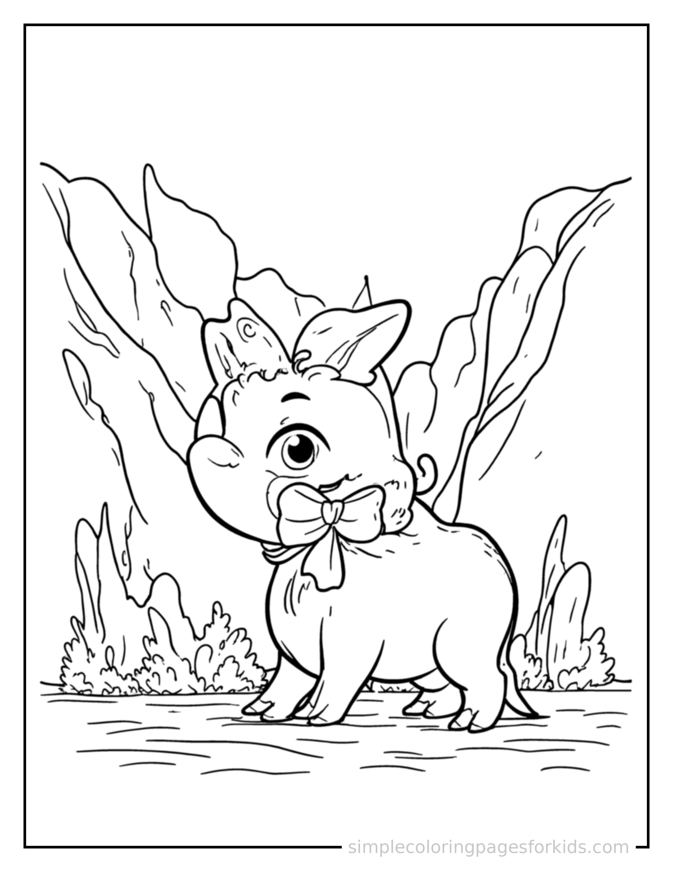 Free printable deep canyon coloring page featuring a cute deep canyon, decorated with a simple bow or ribbon for a festive touch.