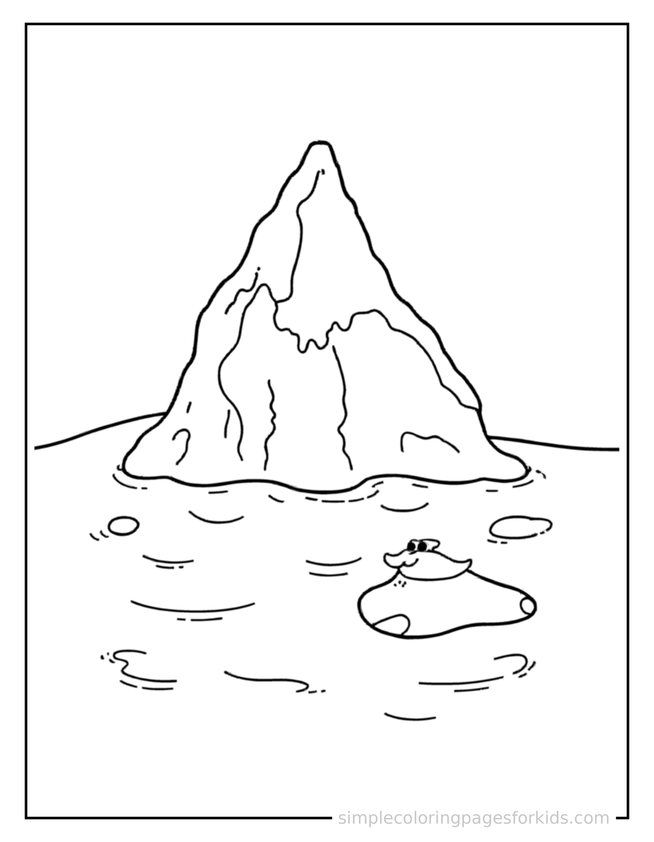 Floating Iceberg Coloring Page