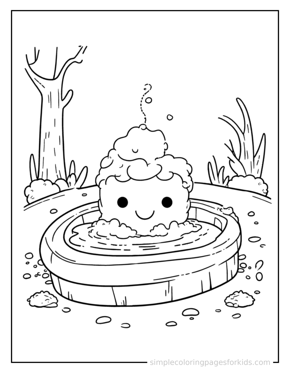 Bubbling Hot Spring Coloring Pages