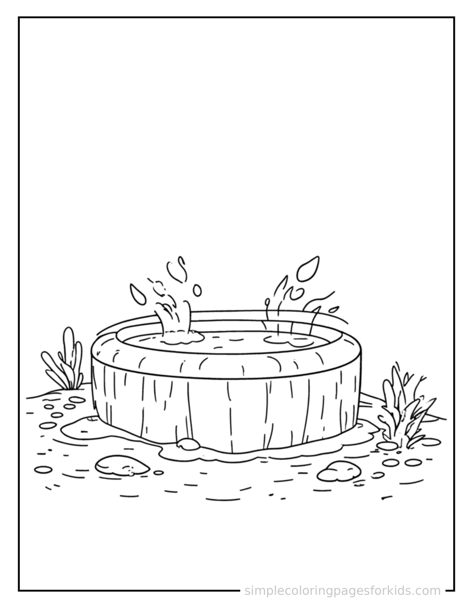 Bubbling Hot Spring Coloring Page