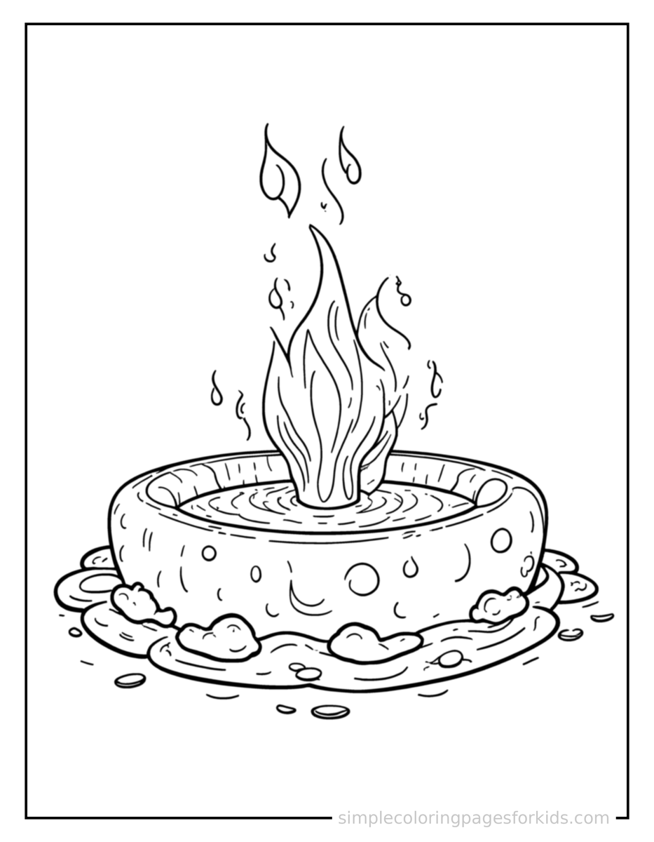 Bubbling (2) Bubbling Hot Spring Coloring Page