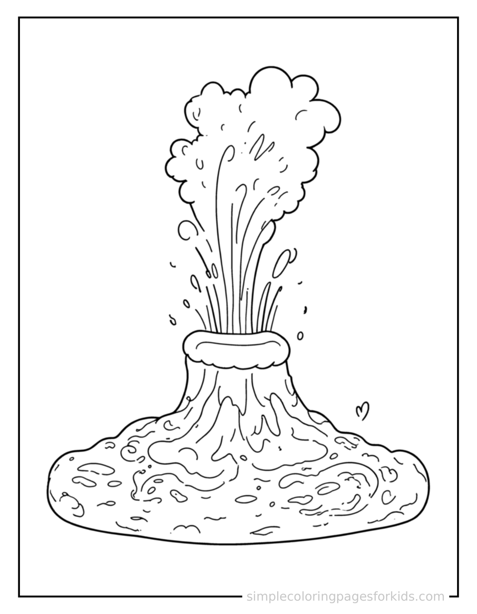 Sparkling Erupting Geyser Coloring Page