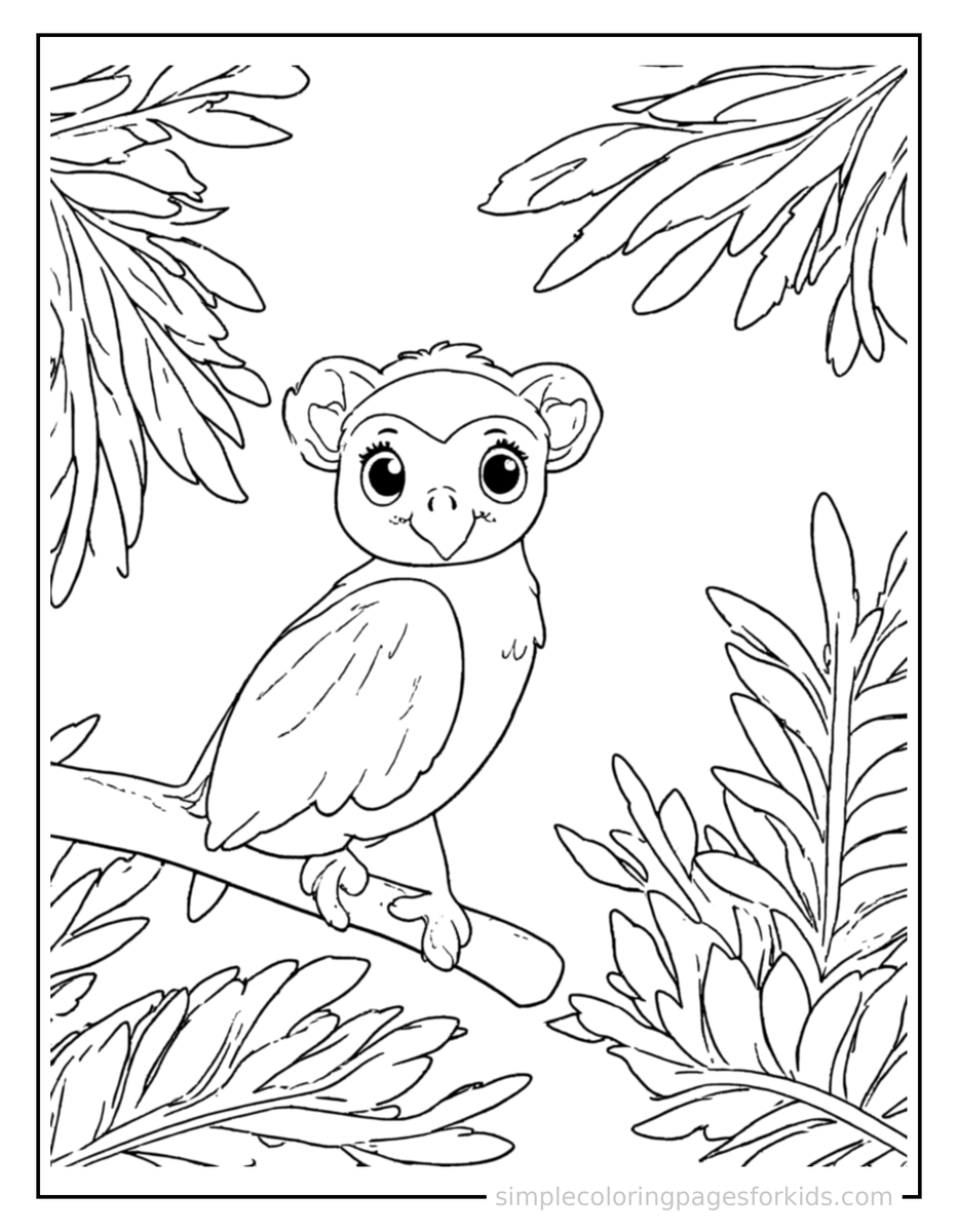 Coloring Scene 4 Rainforest Canopy Coloring Page