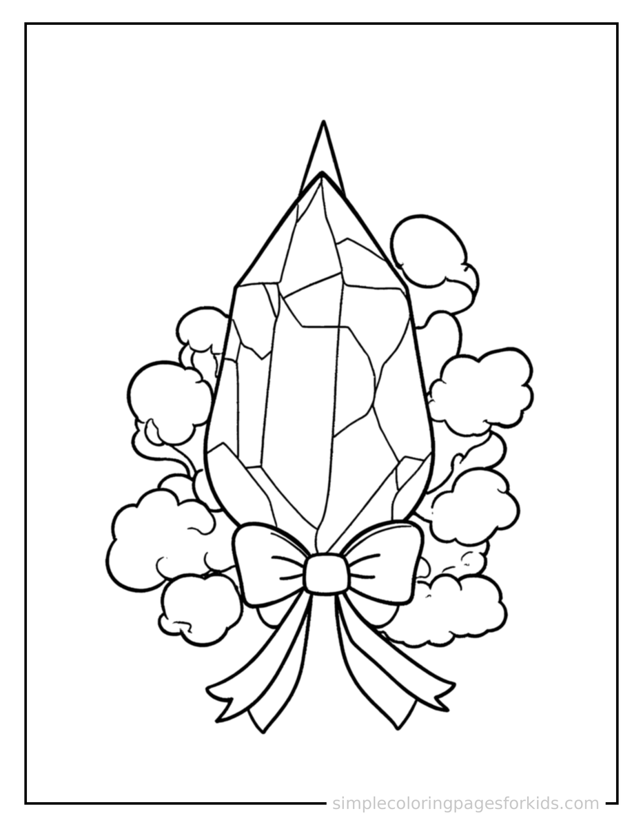 Sparkling (3) Sparkling Crystal Gemstone Coloring Page