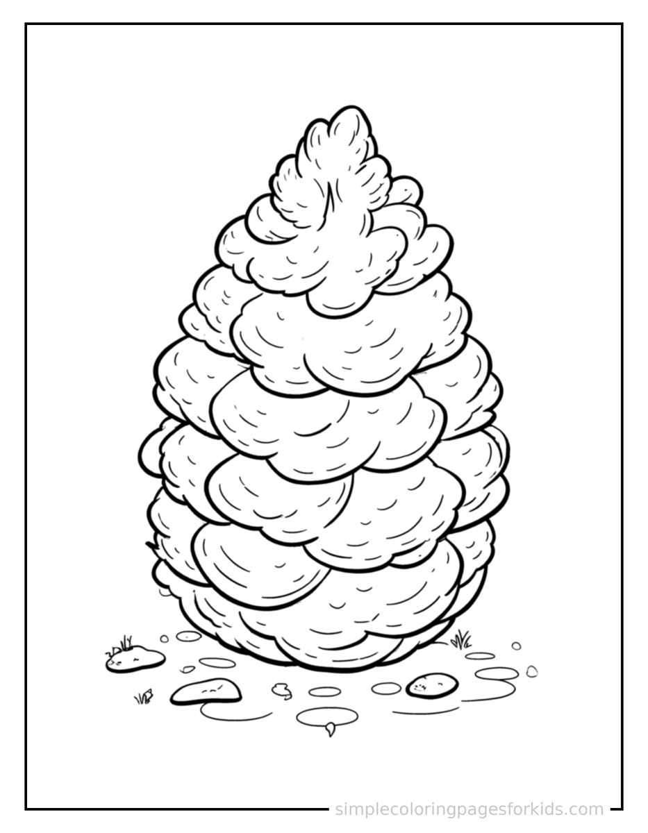 Sparkling Pinecone Coloring Page