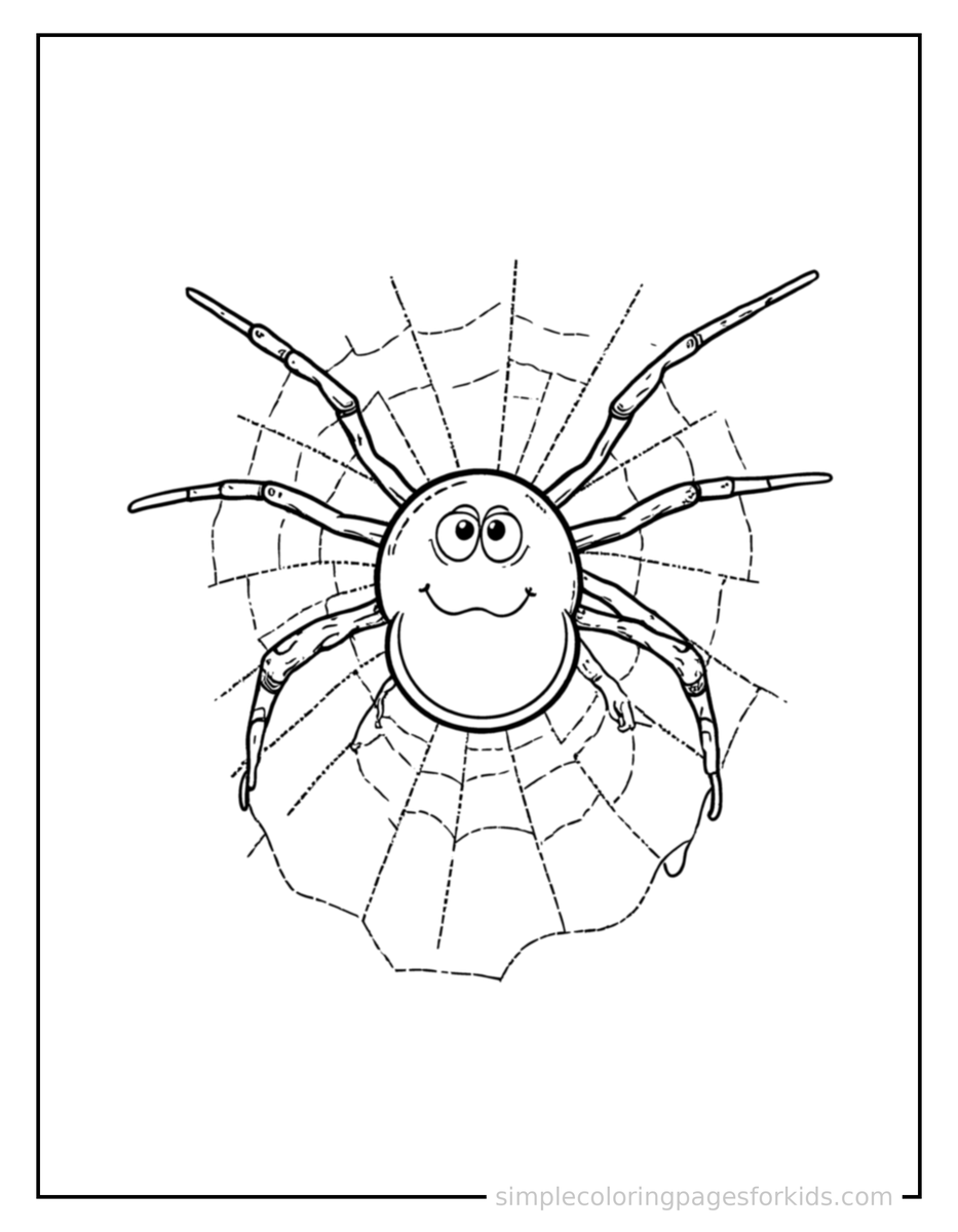 Spider Web With Dew Drops Coloring Pages